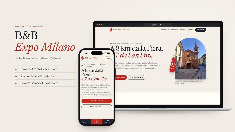 Anteprima del sito B&B Expo Milano