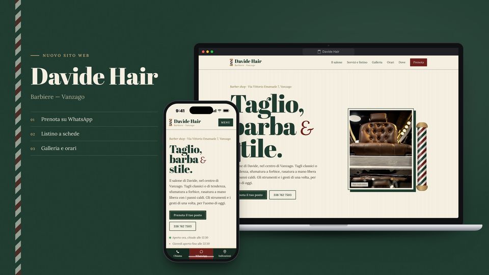 Anteprima del sito Davide Hair