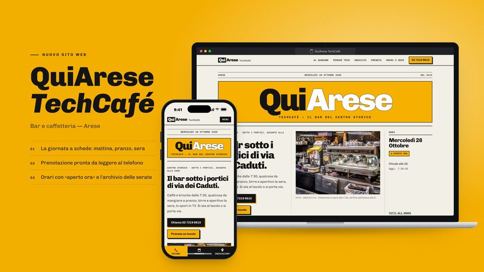 Anteprima del sito QuiArese TechCafé